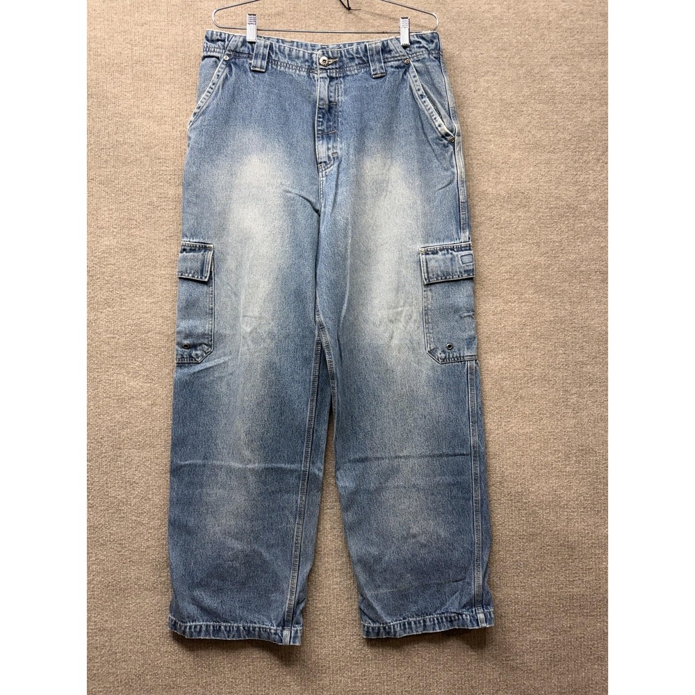 Aeropostale‎ Aerowear Mens Light Wash Blue Denim Cargo Jeans 33x32 Vintage Style